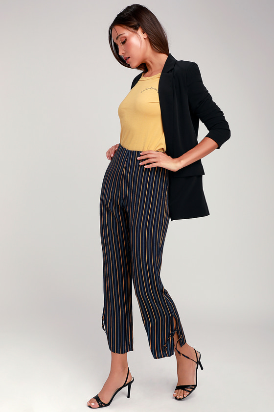 striped culotte pants