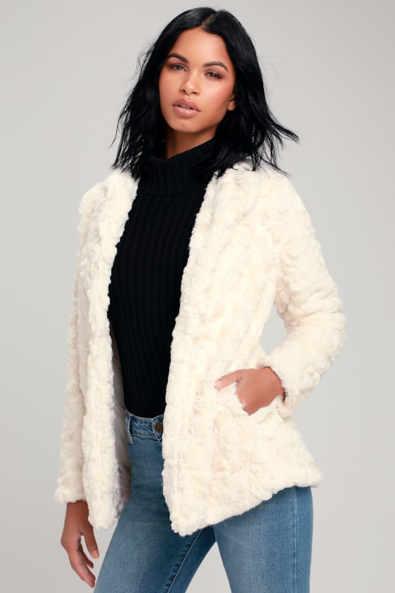 Cute Faux Fur Jacket Cream Faux Fur Jacket Faux Fur Jacket Lulus