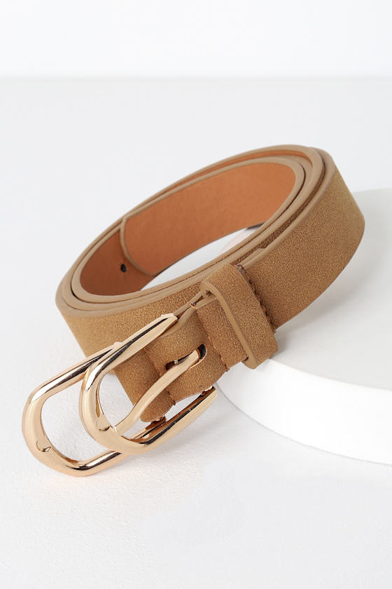 Chic Cognac Belt Gold Double Buckle Belt Faux Leather Belt Lulus