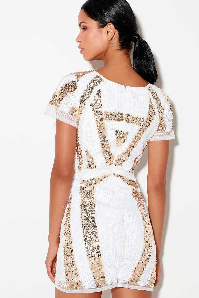 slim fit dress slacks Cold-Shoulder Long Sequin Prom Dress Q1389 Gold / 00 main image 1