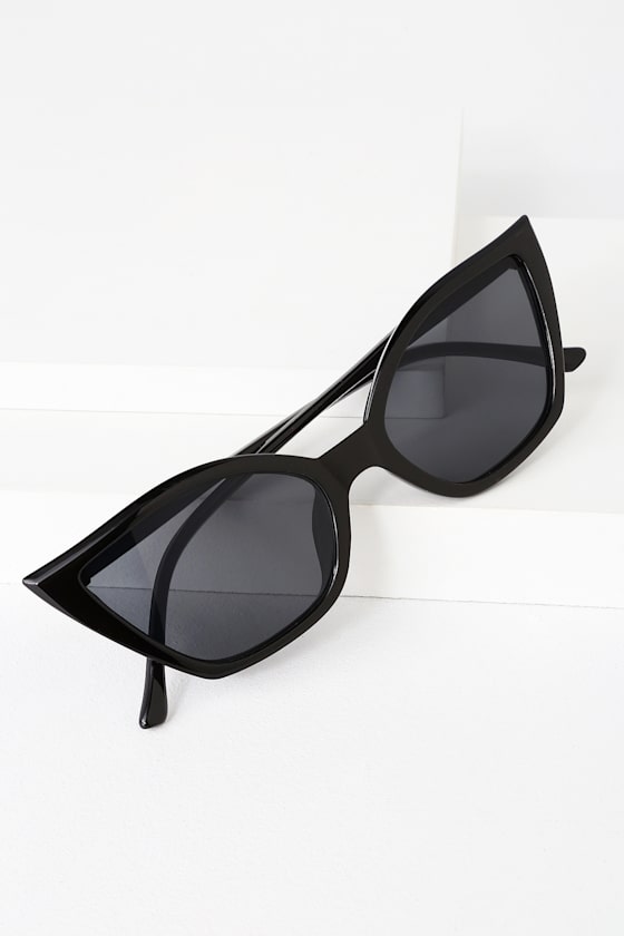 Cool CatEye Sunglasses Black Sunglasses Black Sunnies Lulus