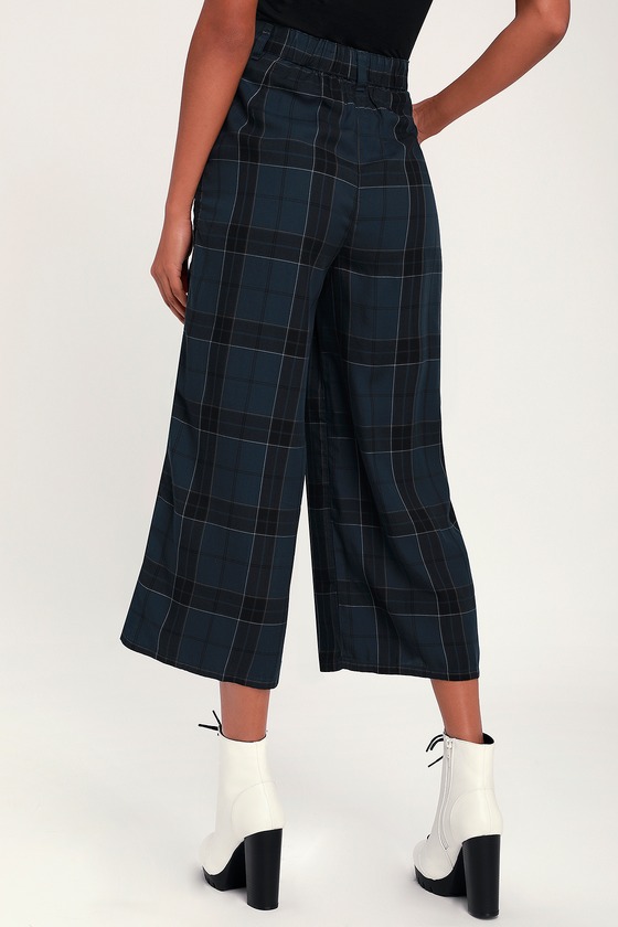 navy blue plaid pants