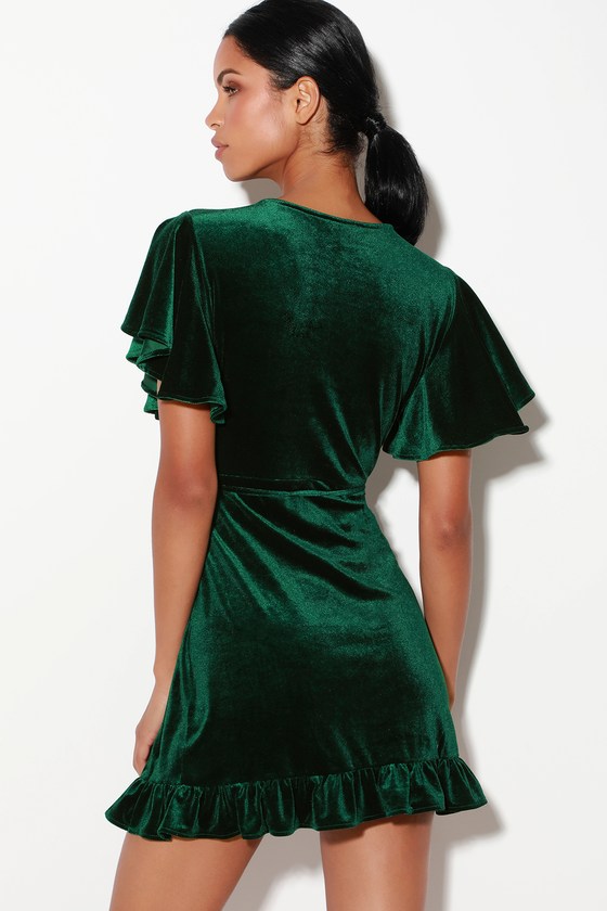 bb dakota green velvet dress