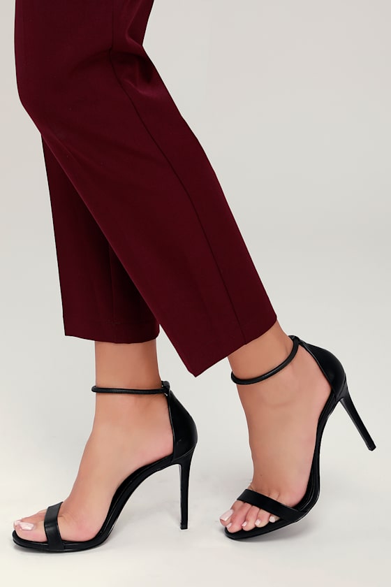 Soph Black Ankle Strap Heels 1