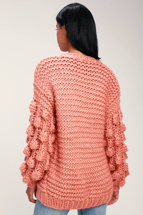 Breanna Rusty Rose Knit Cardigan Sweater 2