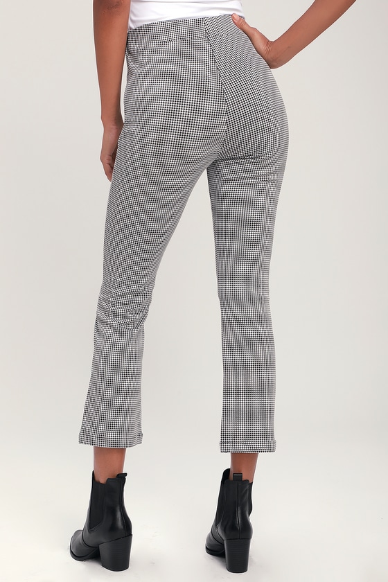 black and white plaid pants