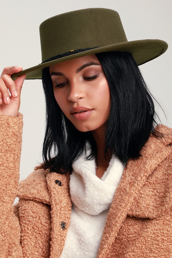 Olive green hat