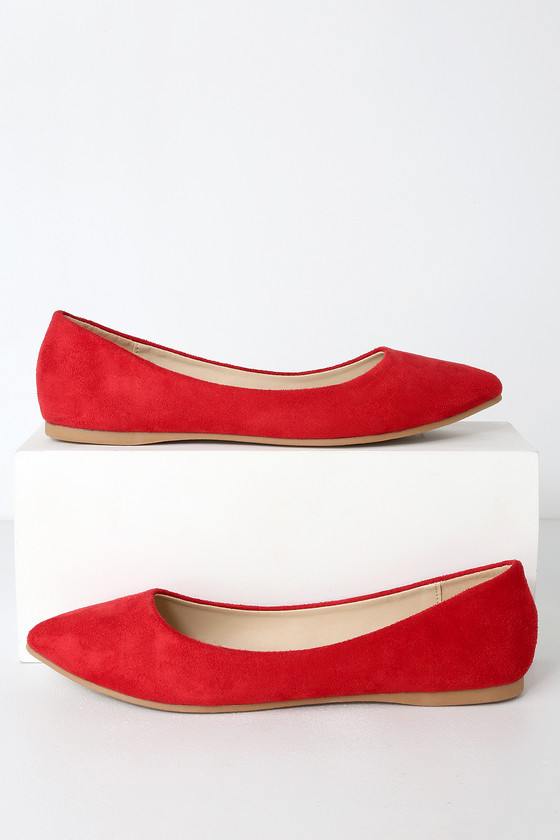 red flats with studs