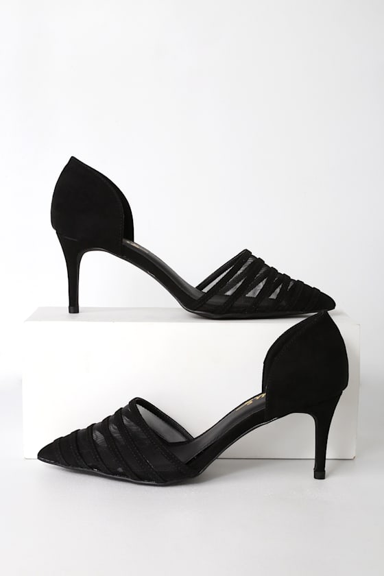 Sexy Black Pumps Mesh Pumps Kitten Heel Pumps Pumps Lulus
