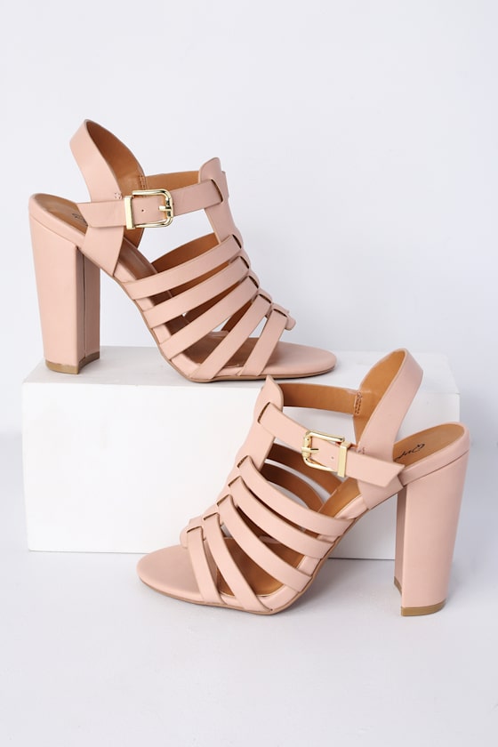 Cute Caged Heels Blush Caged Heels Vegan Leather Heels Lulus
