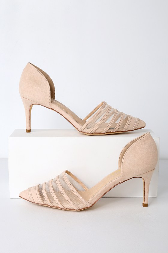 nude kitten heel pumps