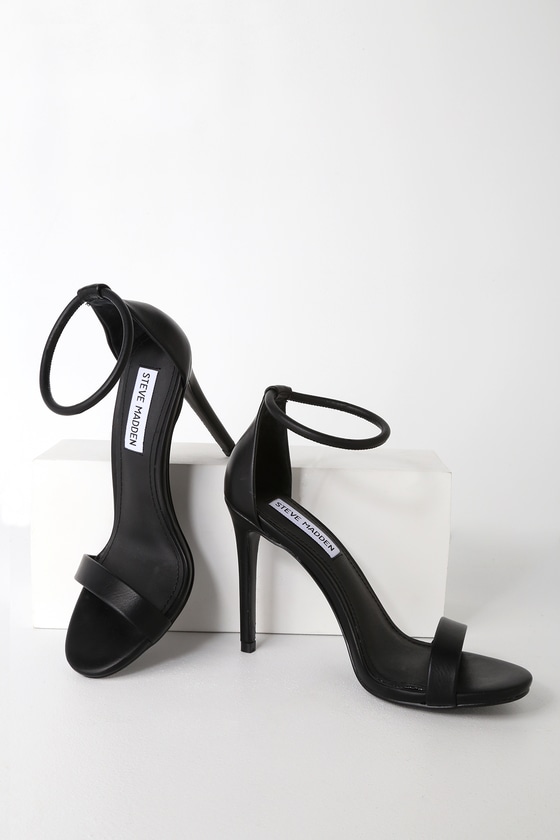 steve madden black heels with rhinestones
