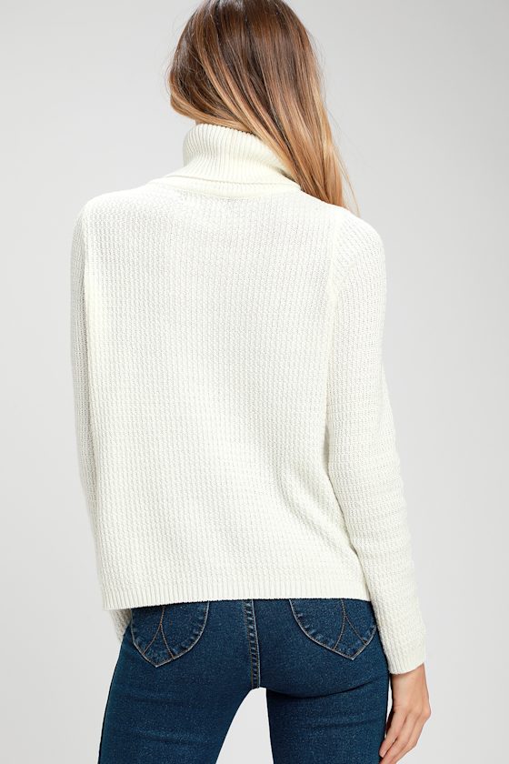 cream mock turtleneck sweater
