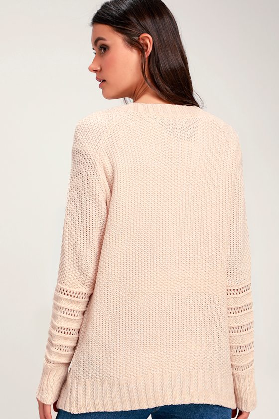 Charla Blush Knit Button-Up Cardigan Sweater 1