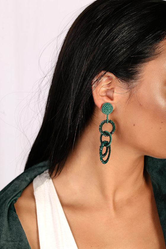 Cute Green Earrings Green Beaded Earrings Statement Earrings Lulus