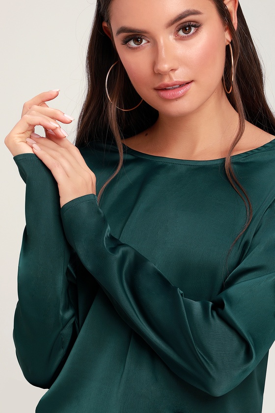 teal green blouse