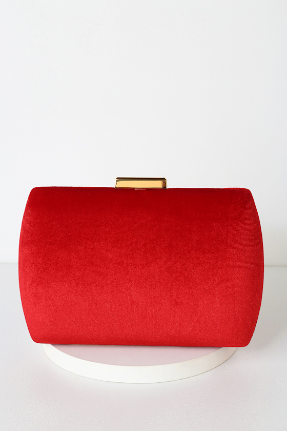 Kessra Red Velvet Clutch 1