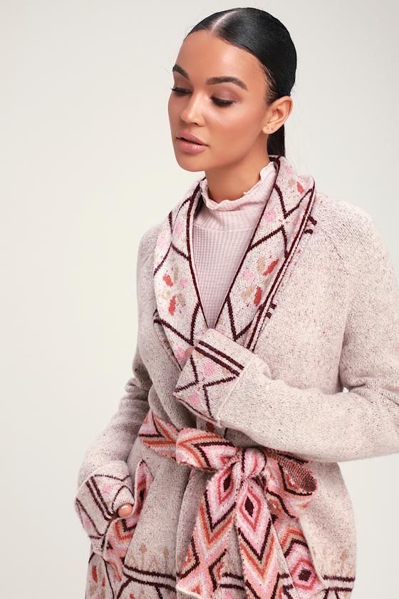 Free Spirit Beige Multi Print Cardigan 5