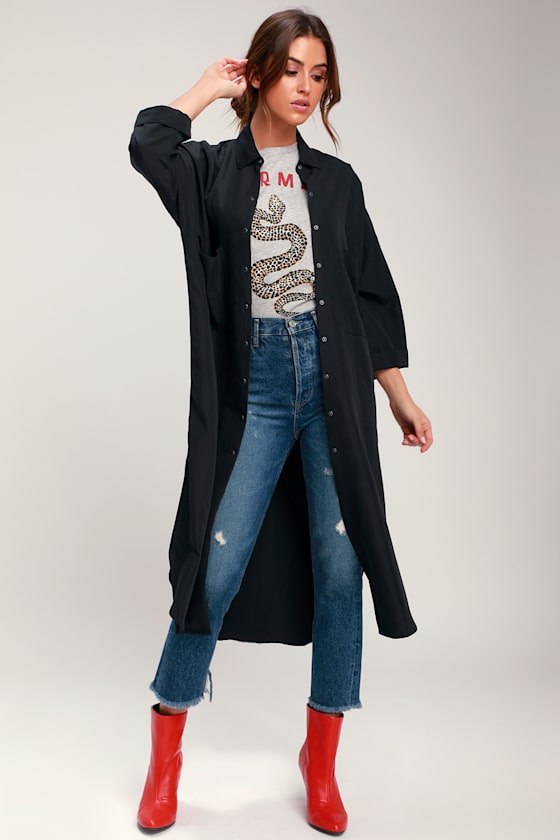 Sephia Black Lightweight Long Jacket 1