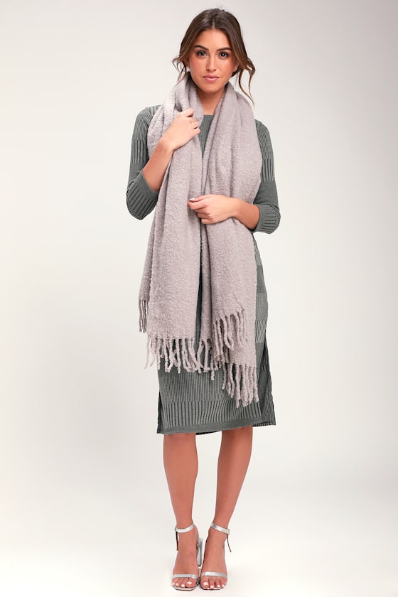 Cute Grey Scarf Grey Knit Scarf Cozy Knit Scarf Lulus