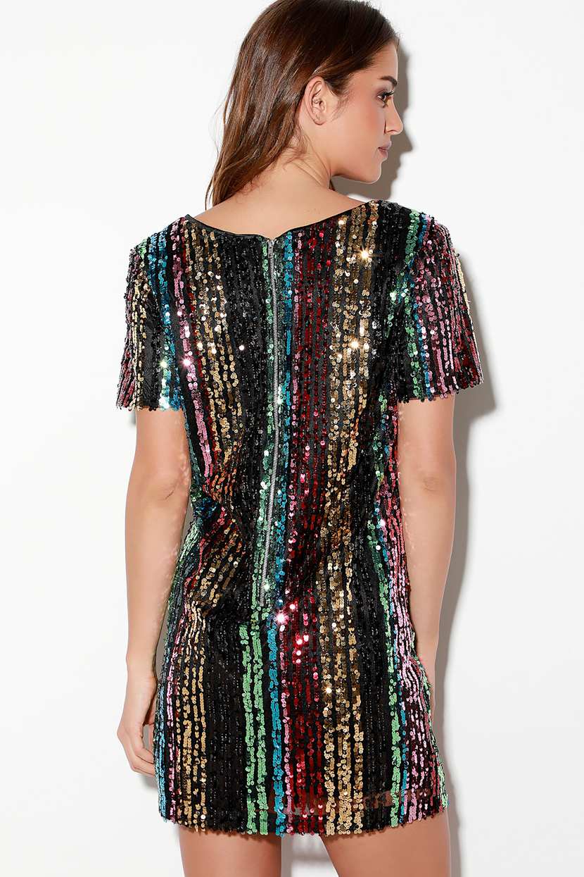 Cool Sequin Dress - Rainbow Sequin Dress - Sequin Shift Dress - Lulus
