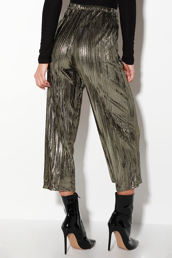 Shinni Glitter Hw Culotte Pants Black Black Lurex