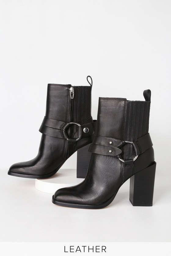 Dolce Vita Isara - Black Boots - Leather Boots - Square Toe Boots - Lulus