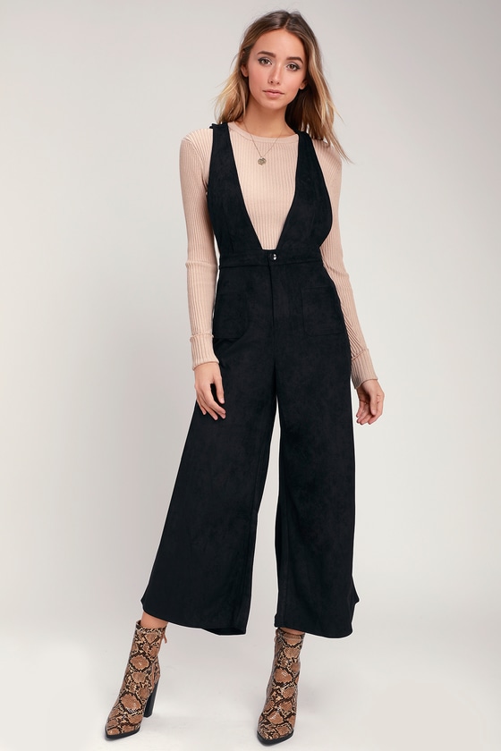 black jogger overalls