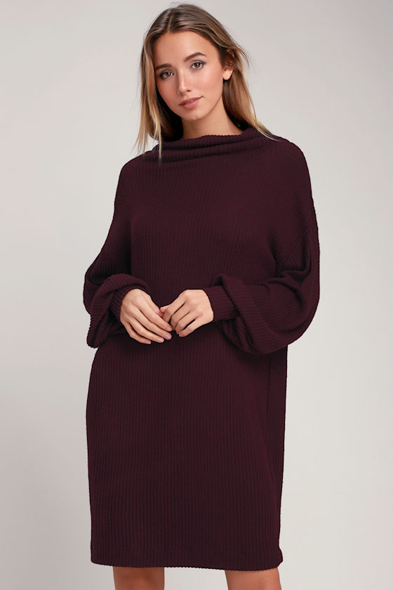 plum sweater dress