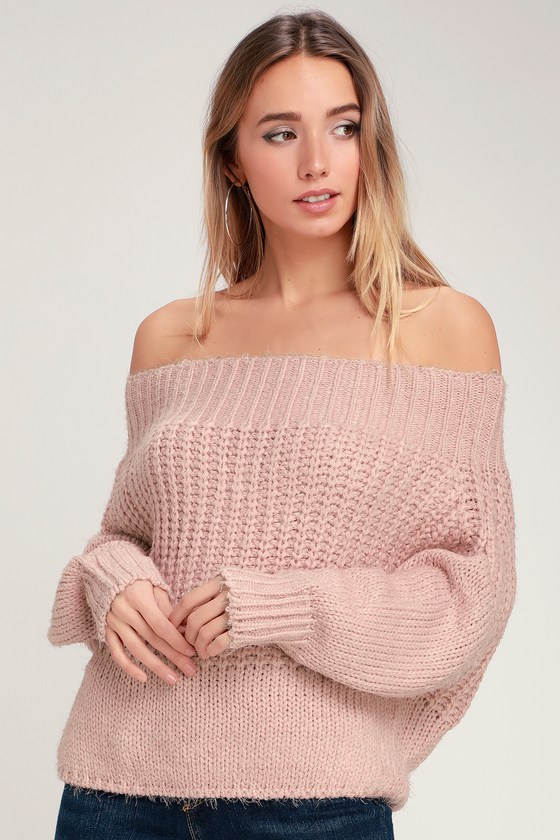 Cute Lavender Eyelash Knit Sweater OfftheShoulder Sweater Top Lulus