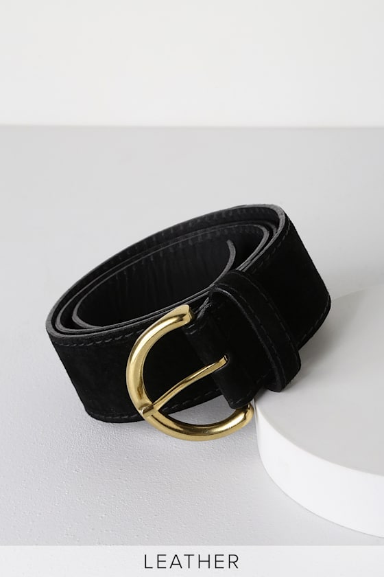 Atlas Black Suede Leather Belt 2
