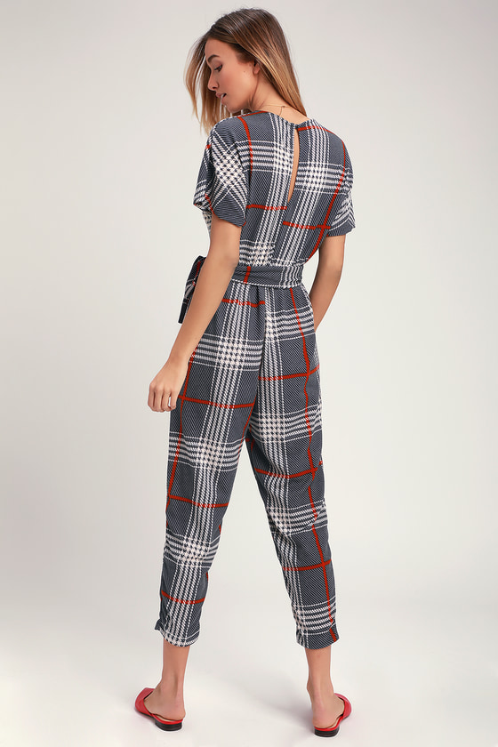 plaid jumpsuit
