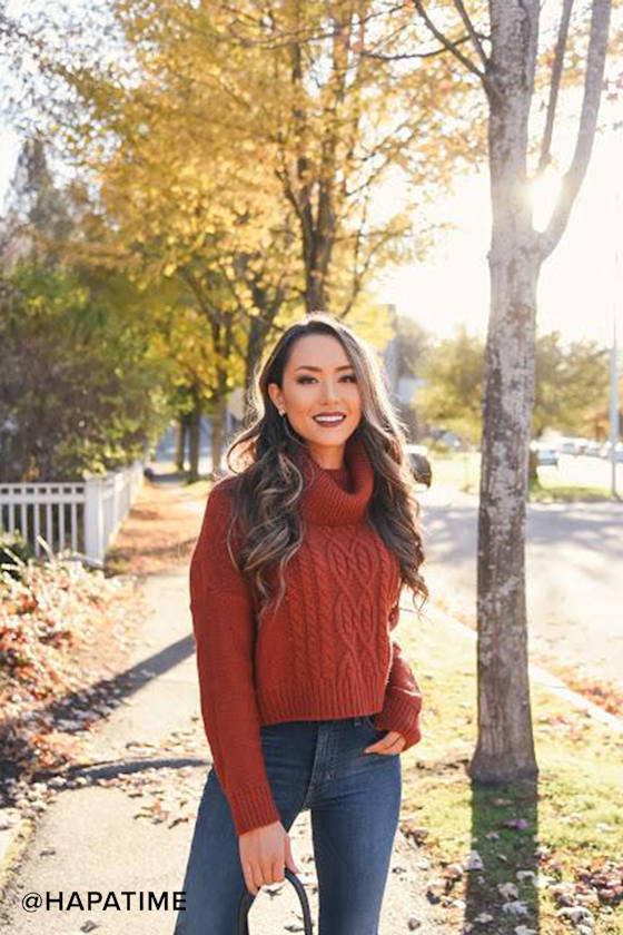 Say Anything Burnt Orange Turtleneck Sweater 6