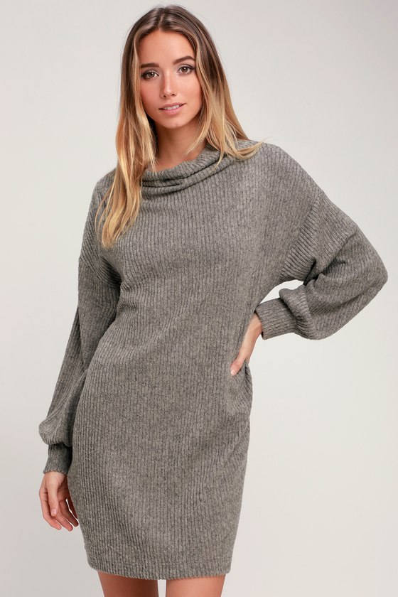 Chatham Taupe Marled Cowl Neck Sweater Dress