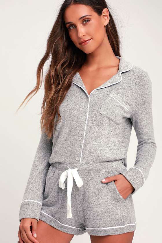 The Menswear Heather Grey Pajama Shorts 1