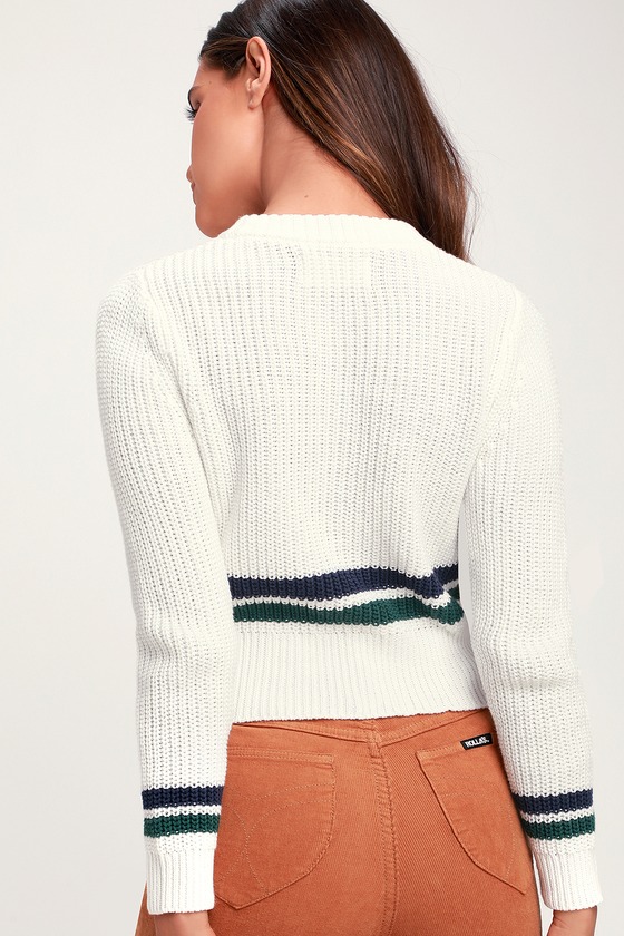 Rolla's Sailor Sweater White Striped Sweater Knit Sweater Lulus