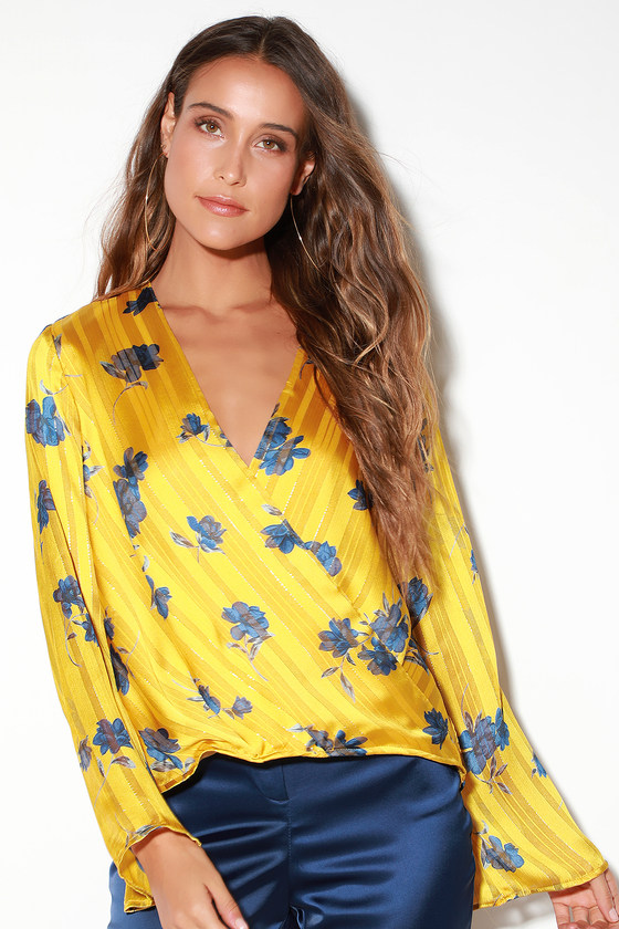 yellow surplice top