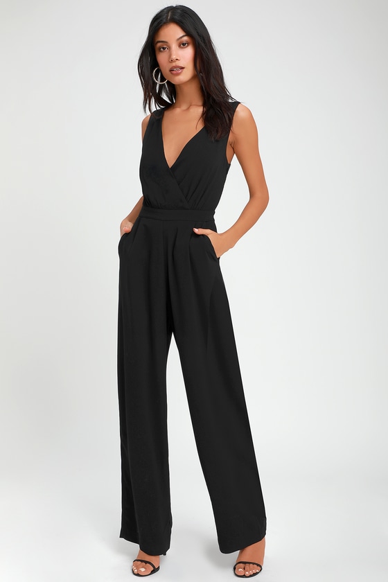 Sexy Black Jumpsuit - Wide-Leg Jumpsuit - Black Lace Jumpsuit - Lulus