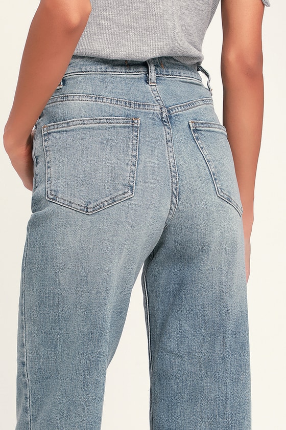wide leg light wash jeans