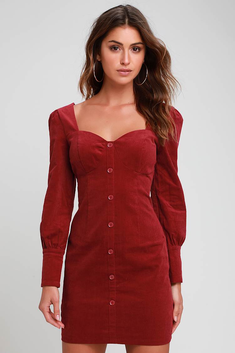 corduroy bodycon dress Channing Corduroy Shift Mini Dress – No. 14 main image 0