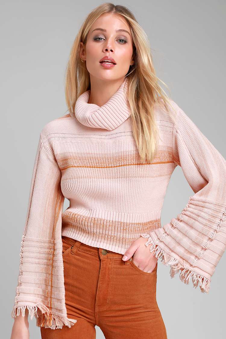 Overhale Net fedt nok Free People Close To Me - Blush Sweater - Bell Sleeve Sweater - Lulus