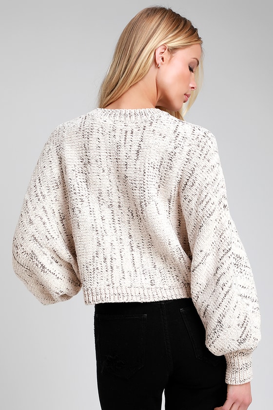 RD Style - Light Beige Chenille Knit Sweater - Dolman Sweater