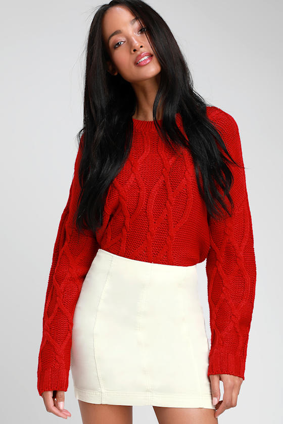 Modern Femme Cream Corduroy Mini Skirt 4
