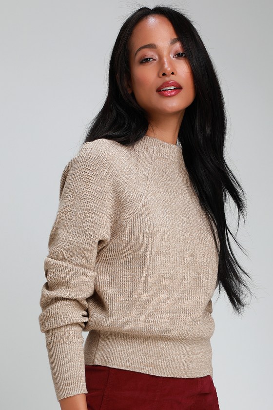 Free People Too Good - Beige Knit Sweater - Knit Pullover Sweater - Lulus