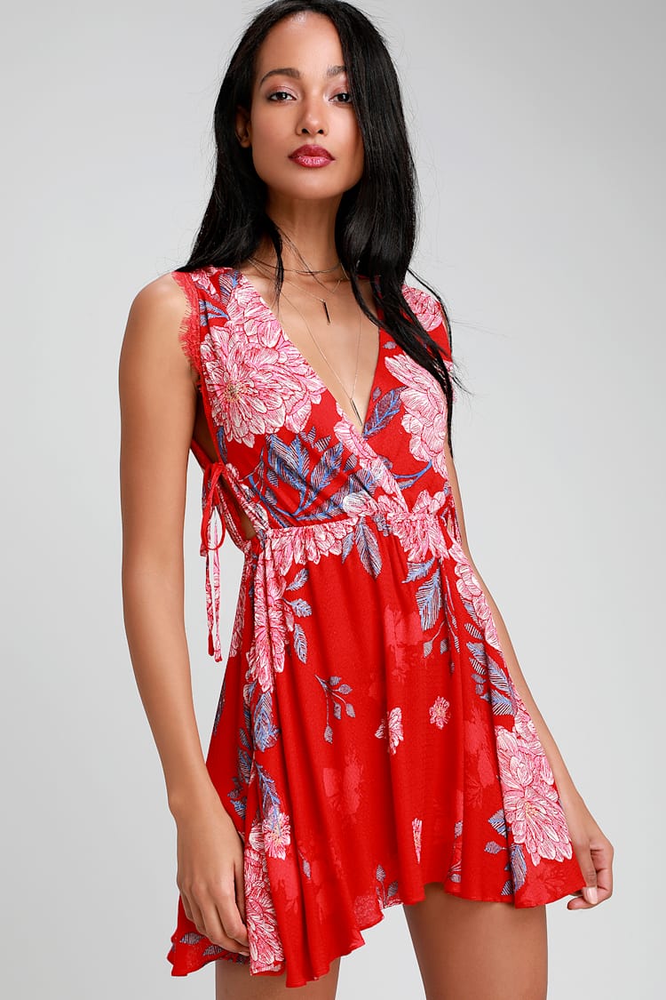 strapless open back dress Size 10 FREE PEOPLE BLACK AND RED Dress