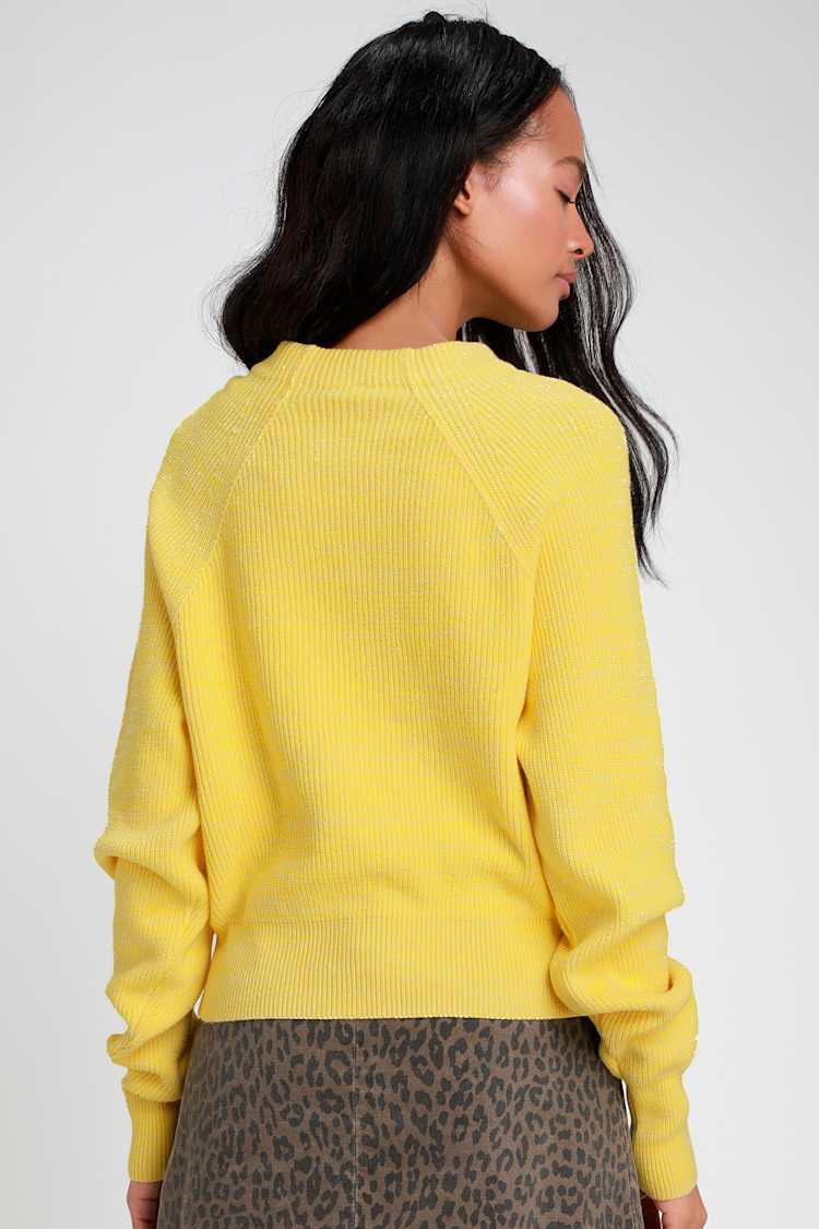 Free People Too Good - Yellow Knit Sweater - Pullover Sweater - Lulus