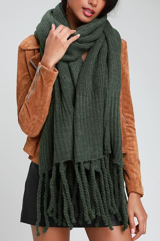 Free People Jaden Green Scarf Green Blanket Scarf