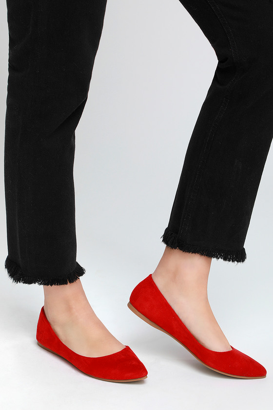 cheap red flats