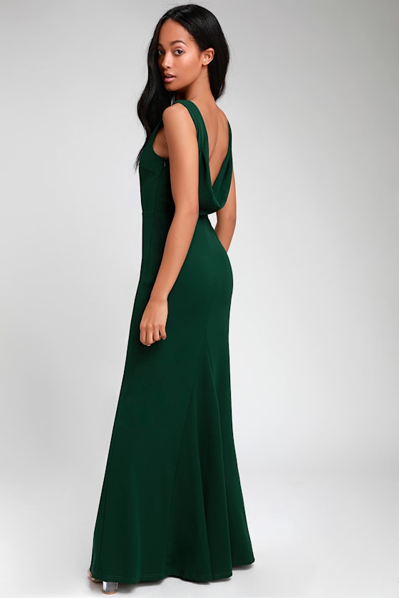 Green Backless Maxi Dress Backless Maxi In Any Event Hunter Green Maxi Dress  Shop The