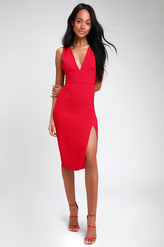 lulus red backless dress